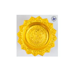 Super Cheap Price Hotel Supplier Size 24 cm. Sun-Like Flower Pedestal Serving Tray High Grade Product From Thailand