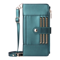 Tas dompet selempang kulit untuk iPhone, tas casing Flip gaya ritsleting untuk iPhone 11 pro max/12 pro max/13 pro max/14 Plus