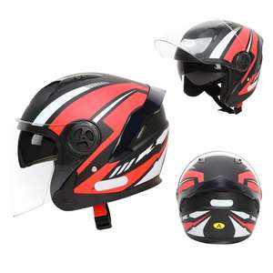 <span class=keywords><strong>Casque</strong></span> de moto tout-terrain ABS 3/4 unisexe, <span class=keywords><strong>casque</strong></span> de <span class=keywords><strong>scooter</strong></span> <span class=keywords><strong>modulable</strong></span> à visière relevable, protection de la tête – Offre Spéciale - Product Image 5