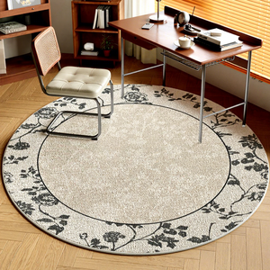Alfombra de pasillo Jinrui impermeable, gruesa, de poliéster francés, con diseños geométricos de plantas florales, resistente a la suciedad, de pared a pared. - Product Image 3