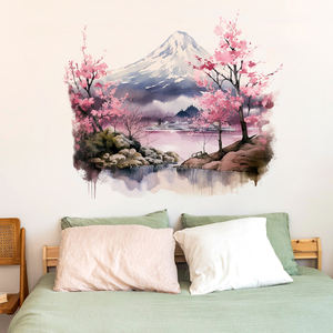 <span class=keywords><strong>Stickers</strong></span> muraux de paysage de <span class=keywords><strong>fleurs</strong></span> de <span class=keywords><strong>cerisier</strong></span> <span class=keywords><strong>japonais</strong></span> rose <span class=keywords><strong>Stickers</strong></span> muraux salon chambre décoration papier peint autocollants muraux PVC - Product Image 1