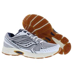 Zapatos para caminar Saucony Ride Millennium para hombre, color blanco, azul marino, parte superior de malla, comodidad, amortiguación y soporte - Product Image 4
