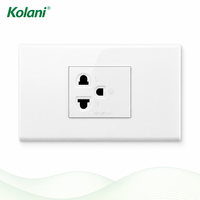 Plaque de prise murale multi-pays à 3 broches, 120 prises encastrées 16A 250V, volet de sécurité, panneau PC blanc brillant pour hôtels et bureaux