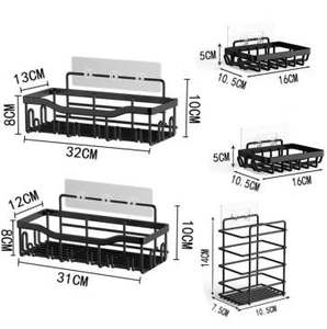Dual-Tier Modern Stainless Steel <strong>Shower</strong> Caddy Shelf Wall-Mounted Soap Holder Storage for Bathroom and <strong>Kitchen</strong> - Product Image 6