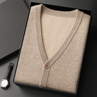 Pull en cachemire personnalisé pour homme, col en V, sans manches, uni, élégant, doux, chaud, tricoté