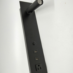 USB Powered Flushmount LED <b>Wall</b> <b>Sconce</b> Lamp Black Body Power Outlet for Indoor Hotel Bedrooms 220V Compatible for Living <b>Wall</b> - Product Image 1