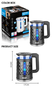 Nuevo Producto: Hervidor Eléctrico Portátil de Acero Inoxidable de Doble Capa Anti-escaldaduras, Color Azul, 220V, para Cocina - Product Image 3