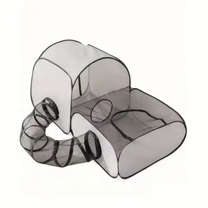 Wholesale Portable Outdoor Breathable Soft Sides Foldable Oxford <b>Fabric</b> Small Animals <b>Cat</b> Playpen with Surround Tunnel - Product Image 1