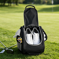 Sac de transport pour chaussures de golf en polyester avec fermeture éclair et logo personnalisé, respirant, pour le voyage et les cadeaux, vente en gros