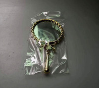 Miroir de Maquillage Portable Rétro Européen Double Face/Unilatéral avec Poignée Antique et Éclairage, Idéal pour Table de Coiffure