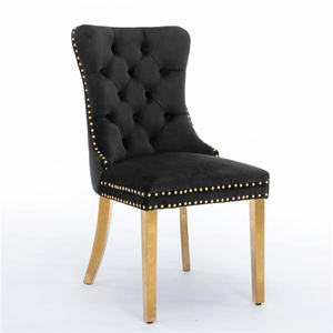 DB Furniture Collection Modern High-End Tufted Dining <b>Chair</b> Solid Wood Contemporary Velvet <b>Upholstered</b> Golden Stainless - Product Image 3