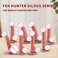 Dildo de Silicona, Juego de 8 Tamaños, Textura Realista con Venas, Dildos para Mujeres, Dildo Flexible y Grande, Impermeable, con Fuerte Ventosa, Juguete para Adultos