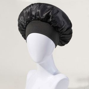 Nouveaux bonnets en satin à bord large, bonnets de nuit en polyester, foulards à haute élasticité, chapeaux de beauté pour la coiffure et les soins capillaires, bonnets pour femmes - Product Image 3