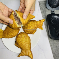 Poêle à Taiyaki 2, 3 ou 4 poissons, antiadhésive, pour gaufres, mini-œufs et crêpes, ensemble de cuisson