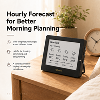 Reloj Inteligente Kylendar Mini de 4.2 Pulgadas con Pantalla de Tinta Electrónica para Mesita de Noche, Calendario Meteorológico, Hora, Fecha y Pronóstico Matutino