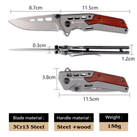 Vente en gros de couteau pliant en acier inoxydable 3Cr13, couteau de poche pour le camping, la survie en plein air, multifonction, qualité industrielle, OEM