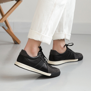 Sneakers en cuir véritable noir pour homme, étiquette privée personnalisée, chaussures décontractées pour homme et femme, sneakers confortables - Product Image 4