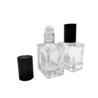 LANJING Neuerscheinung 10ml Quadratische Glas-Roll-on-Flasche Rollerflaschen mit Aluminiumdeckel