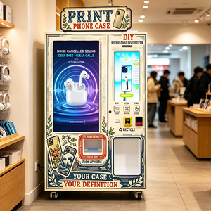 Máquina expendedora de fundas para teléfonos con pantalla dual para exhibición de diseños, ideal para zonas de atracciones y parques zoológicos. - Product Image 3