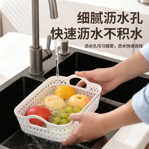 Vegetable Fruit Drain Basket Plastic PP Thickened Hollow Washing Storage Kitchen <b>Colander</b> <b>Strainer</b> Bpa Free - Product Image 5