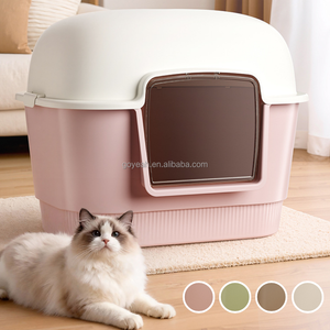 กระบะทรายแมวขนาดใหญ่พิเศษ 69.5 ซม. แบบมีผนังสูง ปิดมิดชิด พร้อมที่ตักทรายและประตูบานสวิง - Product Image 1