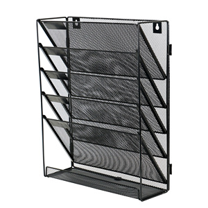 Wideny 5-Tier đen treo dọc tập tin tổ chức kim loại lưới tài liệu Rack cho văn phòng hoặc nhà với treo phần cứng bao gồm - Product Image 2