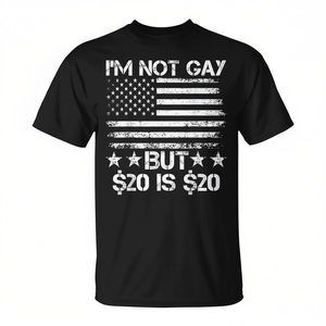 No soy gay, pero la camiseta con meme de la bandera estadounidense de $20 para hombre vale $20. - Product Image 2