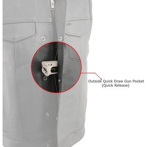 2025 cuir hommes Premium Club-Style moto gilet MLM3513 avec boutons-pression et fermeture à glissière Auto Racing Wear - Product Image 6
