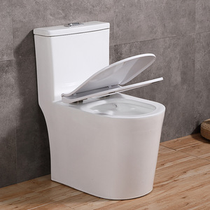 Inodoro de una pieza montado en el suelo de doble descarga moderno, inodoro y lavabos para Hotel - Product Image 5