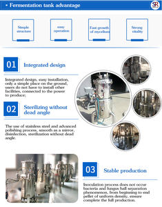 Réacteur de culture liquide de champignons en acier inoxydable, cuve de fermentation en acier inoxydable pour la production de culture liquide de champignons - Product Image 2