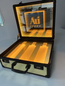 Caja DE TRANSPORTE DE maleta de vino con espejo iluminado LED con logotipo personalizado para botella de <span class=keywords><strong>vodka</strong></span> <span class=keywords><strong>AU</strong></span>, vitrina glorificadora para fiestas en la playa de Miami - Product Image 4