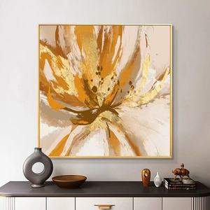 Lớn Cam Vàng Hoa Tác Phẩm Nghệ Thuật Trừu Tượng Hiện Đại Làm Bằng Tay Thân Thiện Với Môi Thực Tế Vải Bức Tranh Dày Vải Tinh Khiết Kỹ Thuật Số - Product Image 4