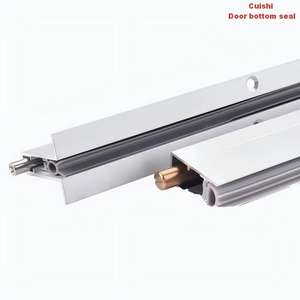 Joint de bas de porte automatique, robuste - Isolation acoustique - Montage en surface - Double joint en aluminium anodisé transparent - Product Image 1