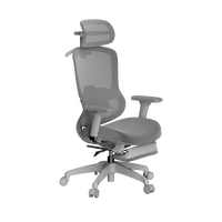Chaise de bureau en maille avec dossier en tissu maillé gris et appui-tête réglable pour chaise de bureau de direction