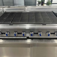 Gril à gaz commercial certifié ETL, 2 à 8 brûleurs, en acier inoxydable robuste, pour comptoir, GPL/GN, barbecue