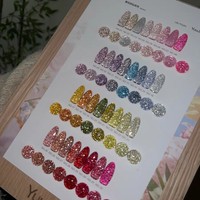 Vernis à ongles gel diamanté scintillant 32 couleurs, effet réfléchissant, pour nail art DIY