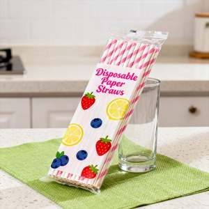 หลอดกระดาษแบบใช้แล้วทิ้ง เกรดพรีเมียม ทนทานต่อการเปียกน้ำ ปลอดภัยสำหรับอาหาร เหมาะสำหรับร้านชานมไข่มุก - Product Image 2