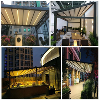 Pérgola Retráctil de Lujo con Techo de Aleación de Aluminio y Control Remoto, Toldo Plegable Moderno con Lona para Patio y Uso en Exteriores