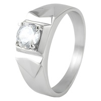 Bague géométrique en acier titane pour homme Yunnique, avec pierres noires et blanches serties, bijoux de mariage couleur argent, numéro de pièce