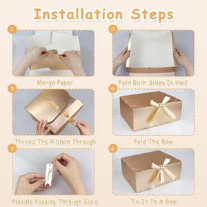 Free Sample Custom Design Luxury Cardboard <b>Gift</b> Packaging Box With Exquisite Bow and Congratulations <b>Card</b> - Product Image 4