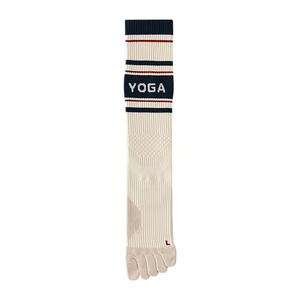 Women's Five-Toe Sports Compression <b>Socks</b> – Non-Slip Crew Cuff Knitted <b>Long</b> Elastic Calf Fitness Casual Yoga - Product Image 2