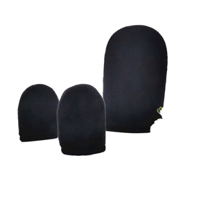 Hot Seller Summer Eco-Friendly Black Thumb <b>Tanning</b> Mitt Soft Velvet Back Applicator <b>Lotion</b> Gloves & Mittens - Product Image 1