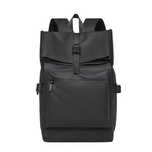 Custom Leather-film PU Roll-top <b>Backpack</b>, Outdoor Casual Short-trip Roll-top Large-capacity <b>Backpack</b>. - Product Image 5