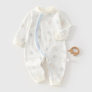 Combinaisons pour bébé à manches longues en pur coton unisexe, couche de base douce pour le printemps, l'automne et l'hiver - Product Image 1