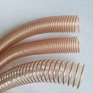 Kawat baja 0.6mm diperkuat PU ducting selang saluran fleksibel dengan pegas