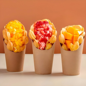 Vasos Desechables Personalizados para Papas Fritas, Vasos para Helado y Vasos para Waffles de Huevo, Empaque para Llevar de Papel Kraft - Product Image 2