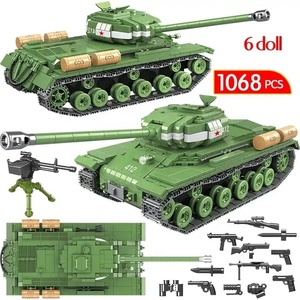 Nhựa Tank khối xây dựng quân sự IS-2M xe tăng hạng nặng quân đội WEA Pon Xe tăng quân sự gạch đồ chơi đồ chơi giáo dục trẻ em - Product Image 3