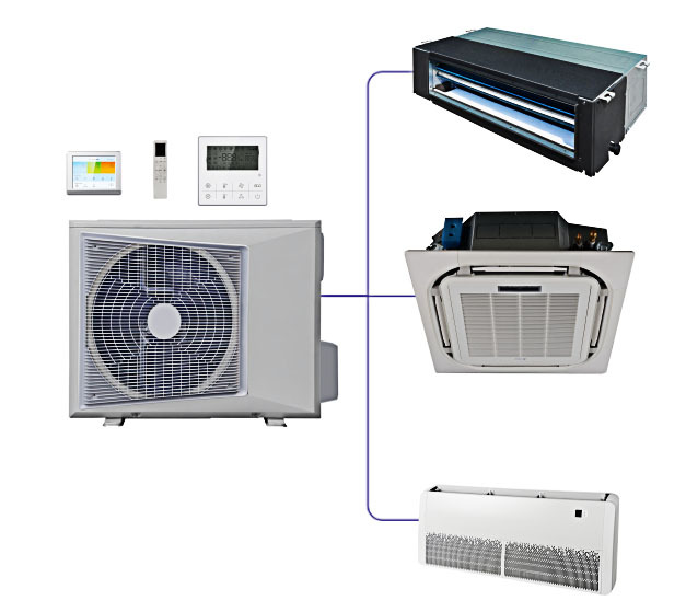 VRF Unit Midea OEM R410a DC Inverter Cassette Wall Mounted Type Multi Split Cooling and Heating Air Conditioner for Villa