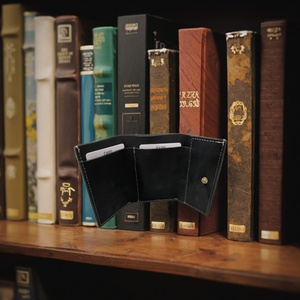 Vintage Slim Genuine Leather RFID ID Card Holder Mini Multi-Function Wallet with Open Closure Portable and Convenient for Men - Product Image 2