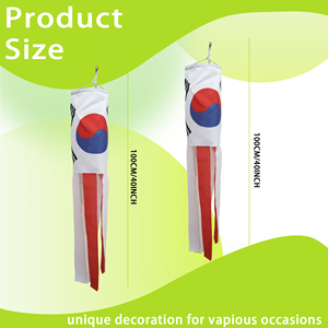 Custom Polyester South Korea <b>Flag</b> WindSock Digital Printed Flying Wind Socks for Yard Garden Porch - Product Image 4
